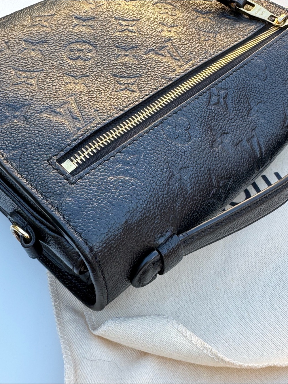 Louis Vuitton Black Monogram Empreinte Pochette with Gold Hardware - Picture 12 of 15